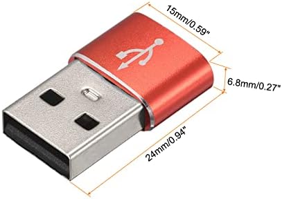 Rebower USB C נקבה ל- USB מתאמים זכריים מסוג C ל- USB ממירים [למחשב טבלאות טלפון] - אדום/2 מחשבים